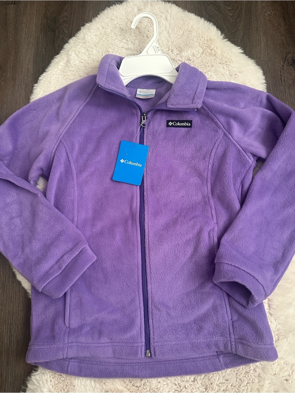 Columbia Kids Purple Full-Zip Fleece Jacket large